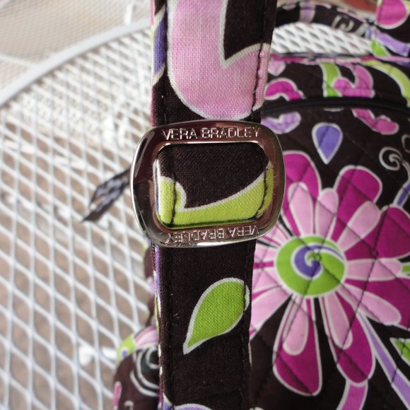 VERA BRADLEY Brown & Red Flower Medium Cloth Backpack - Picture 3 of 7